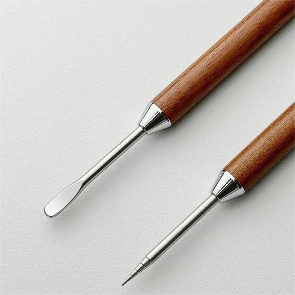 Stainless Steel Coffee Art Pen with Wood Handle Latte Pull Flower Needle UK