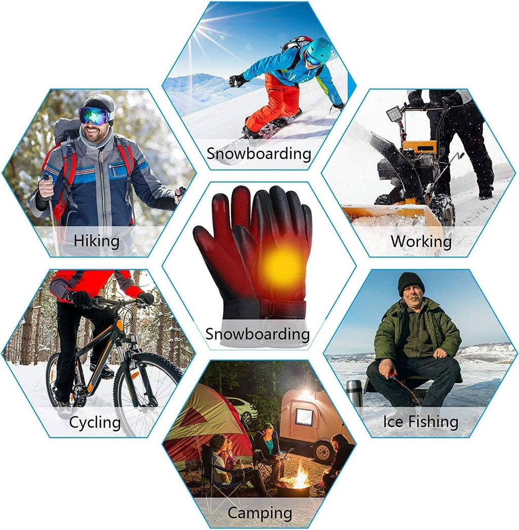 Electric Heated Gloves Portable USB Heated Gloves Touchscreen Hand Warmer Gloves