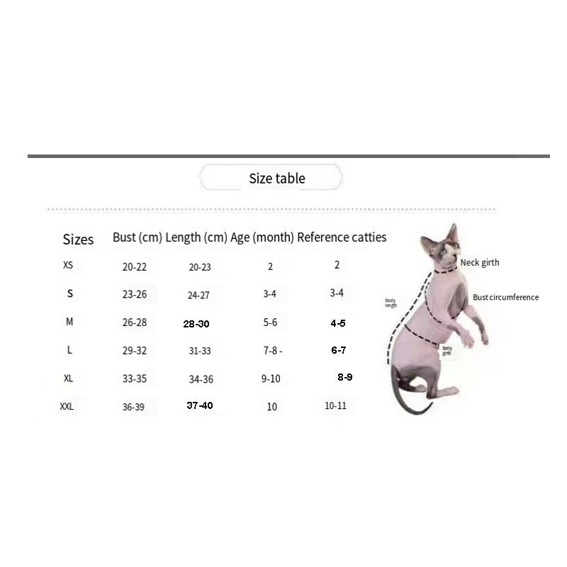 Hairless Cat Clothes Winter Thicken Warm Sphynx Sweaters Pullover Pet Pajamas