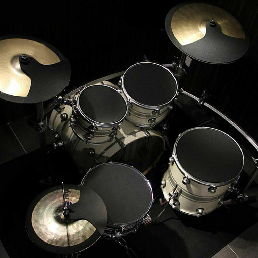 14Pcs Drum Mute Pads Silencer Drumming Practice Rubber Foam Pad Cymbal Mute Pad