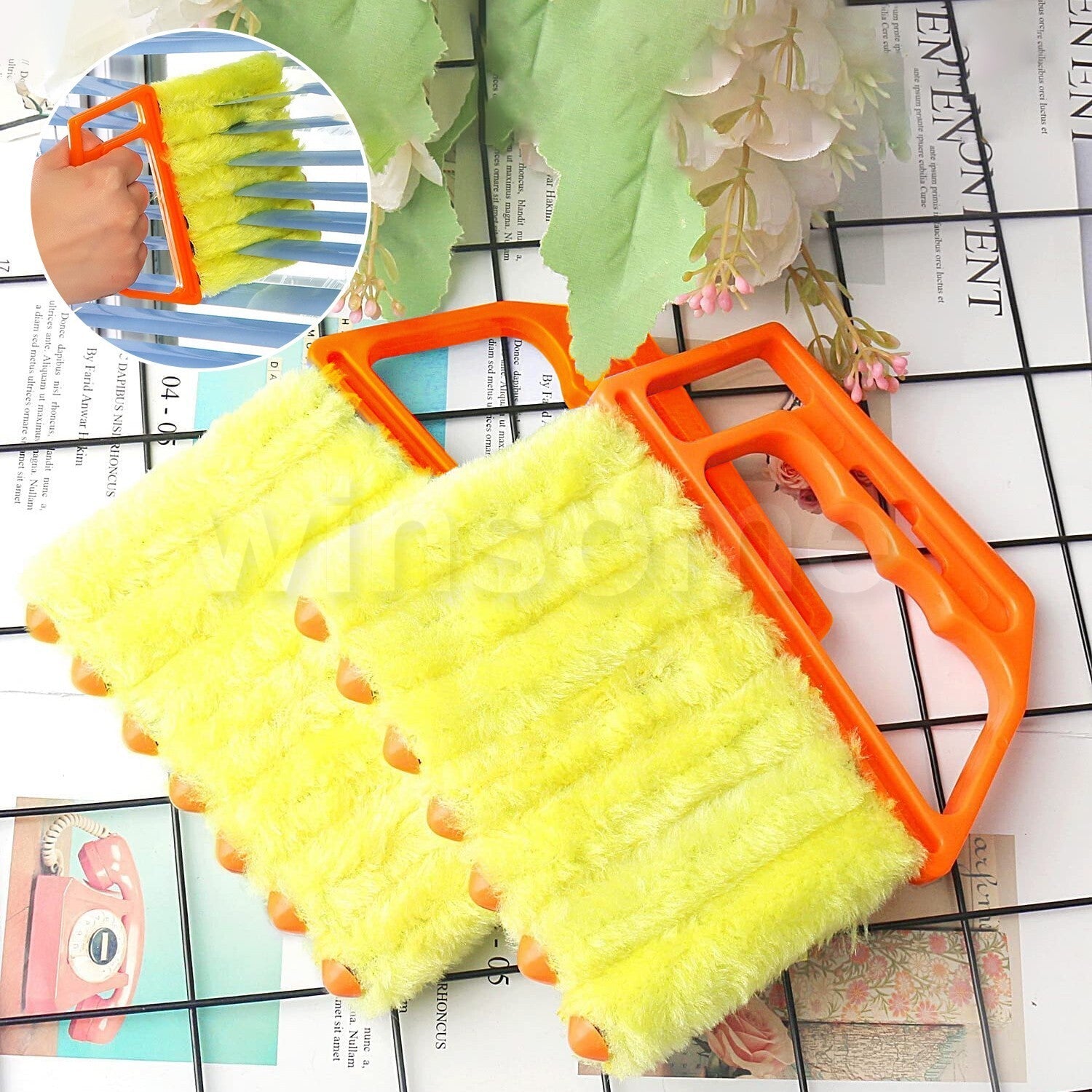 7 Brush Venetian Blind Cleaner Washable Easy Cleaning Tool Duster Microfibre 2Pc