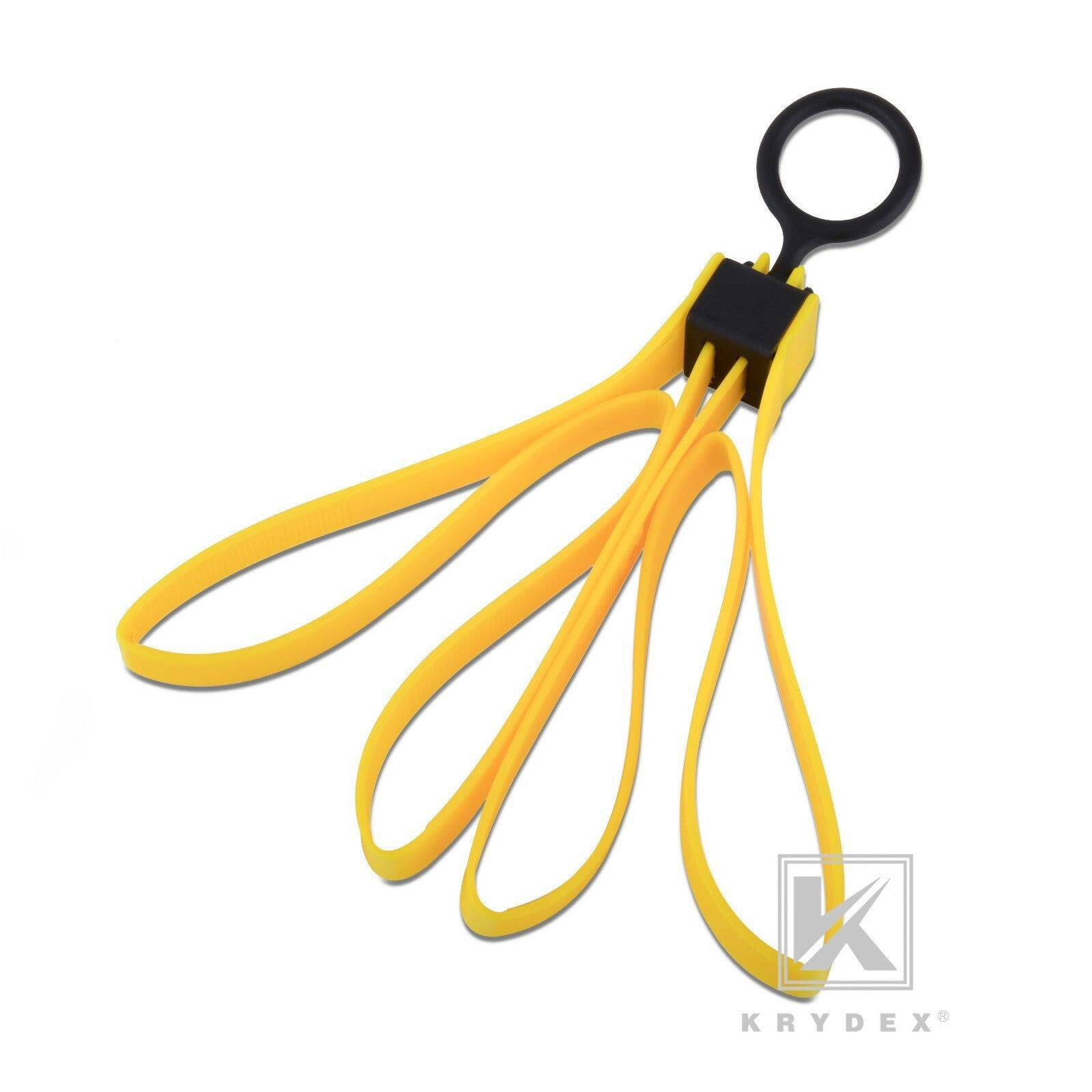 KRYDEX 3pc Tactical Tri-fold Disposable Restraints Plastic Handcuff Strap Yellow