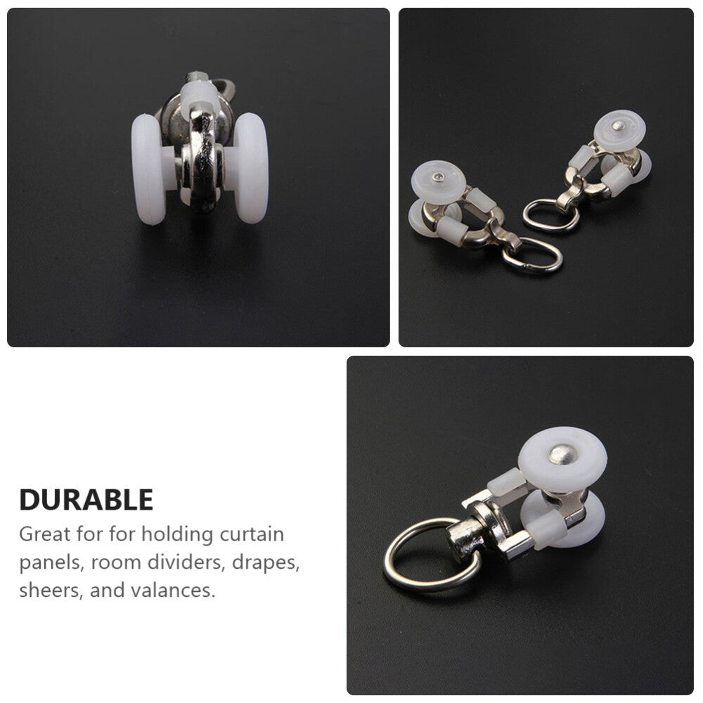 8pcs Heavy Duty Curtain Track Hooks Pulley Runners Gliders for Pergola Canopy