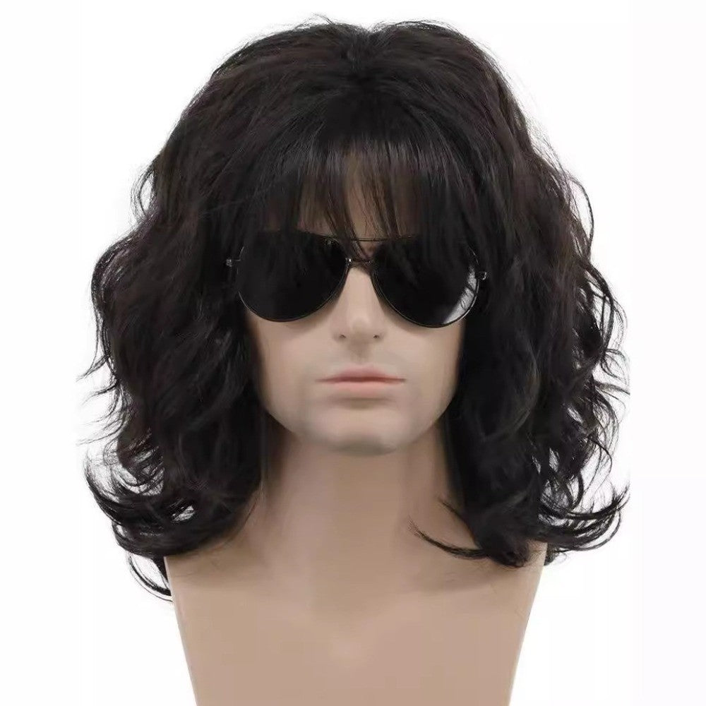 Punk Men Wig Retro Cosplay Wigs Male Wavy Wigs Short Curly Wigs Synthetic Hair