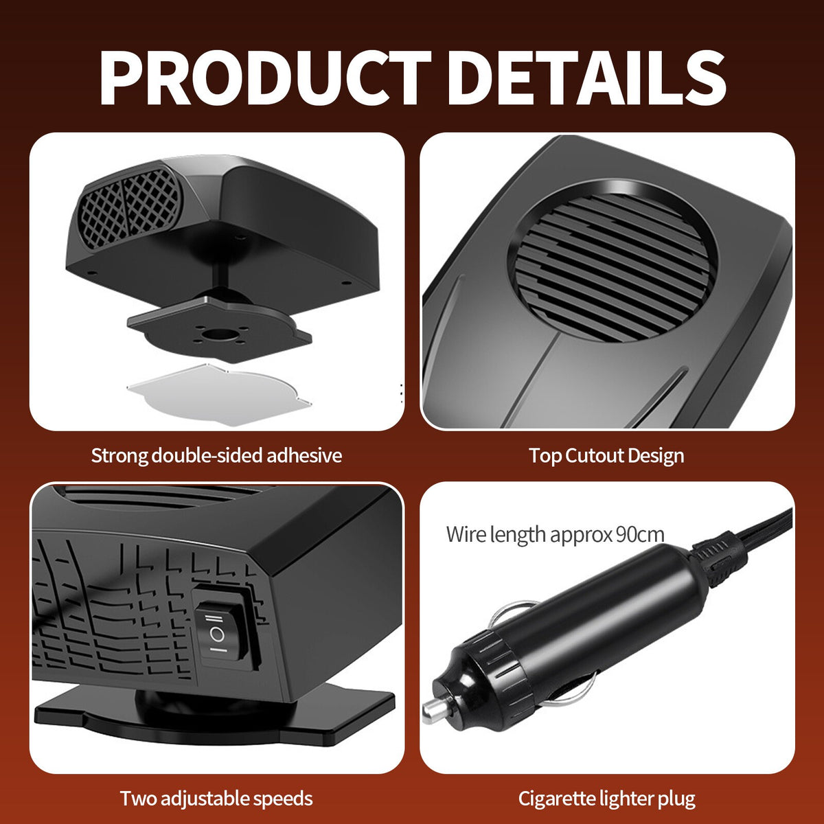 150W Car Heater 12V Windshield Heating Fan Defogger Defroster Demister Portable