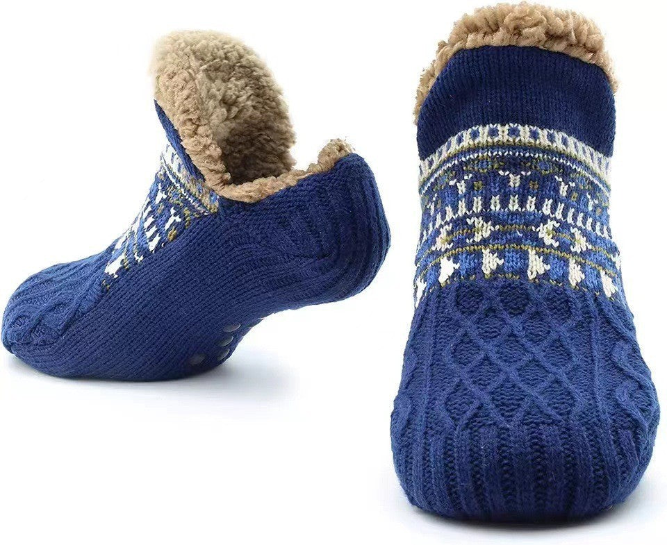 NEW Fluffy And Warm Non Slip Knitted Slipper Socks For Women And Men UK