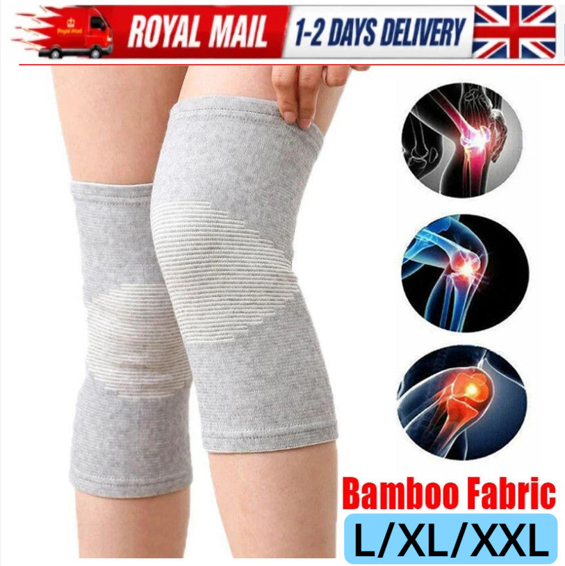 1-Pair Knee Support Bamboo Compression Sleeve Brace Arthritis Pain Relief Gym UK