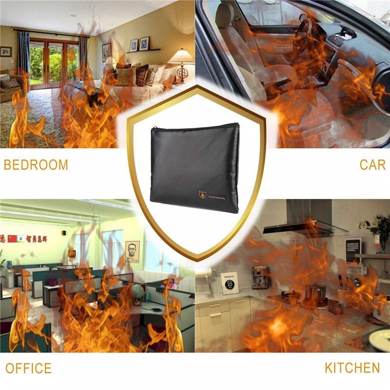 Fireproof Waterproof Document Bag Secret File Protect Pouch Cash Money Safe Box