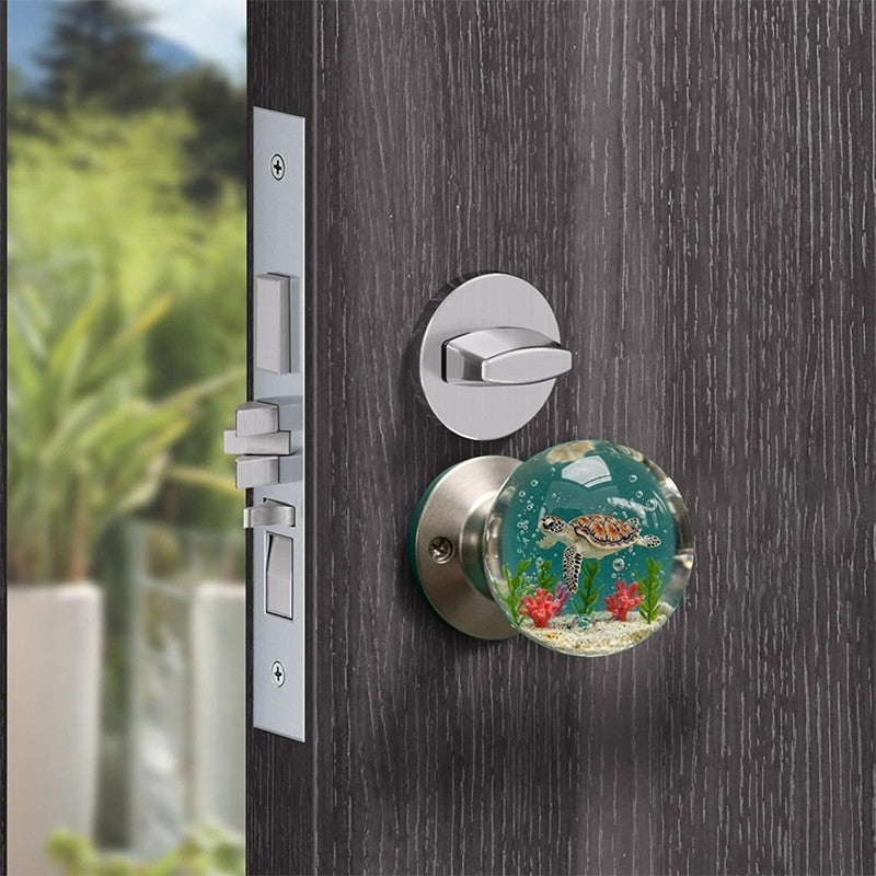 Handcrafted Unique Decorative Door Handle, Round Resin Bead Door Handle