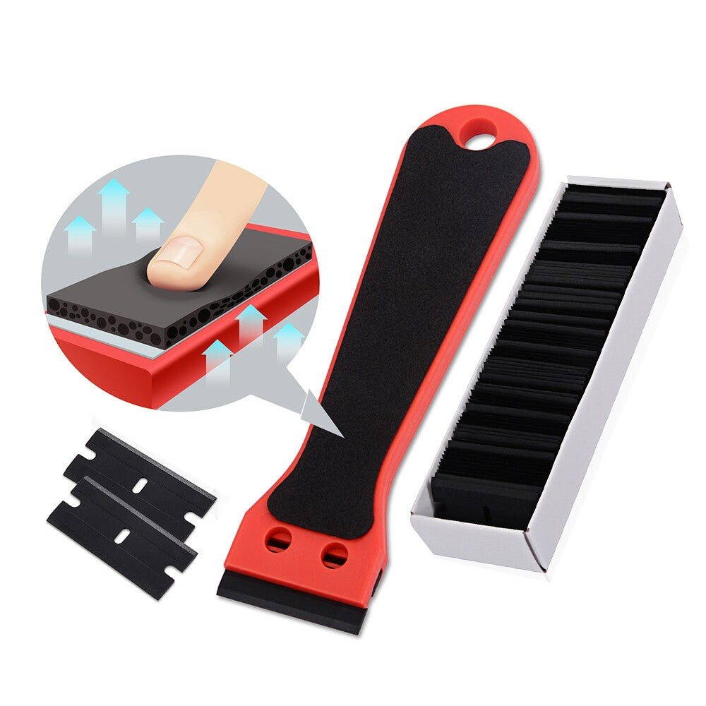 100 Pcs Plastic Scraper Razor Blades Auto Decals Stickers Remover No Scratch