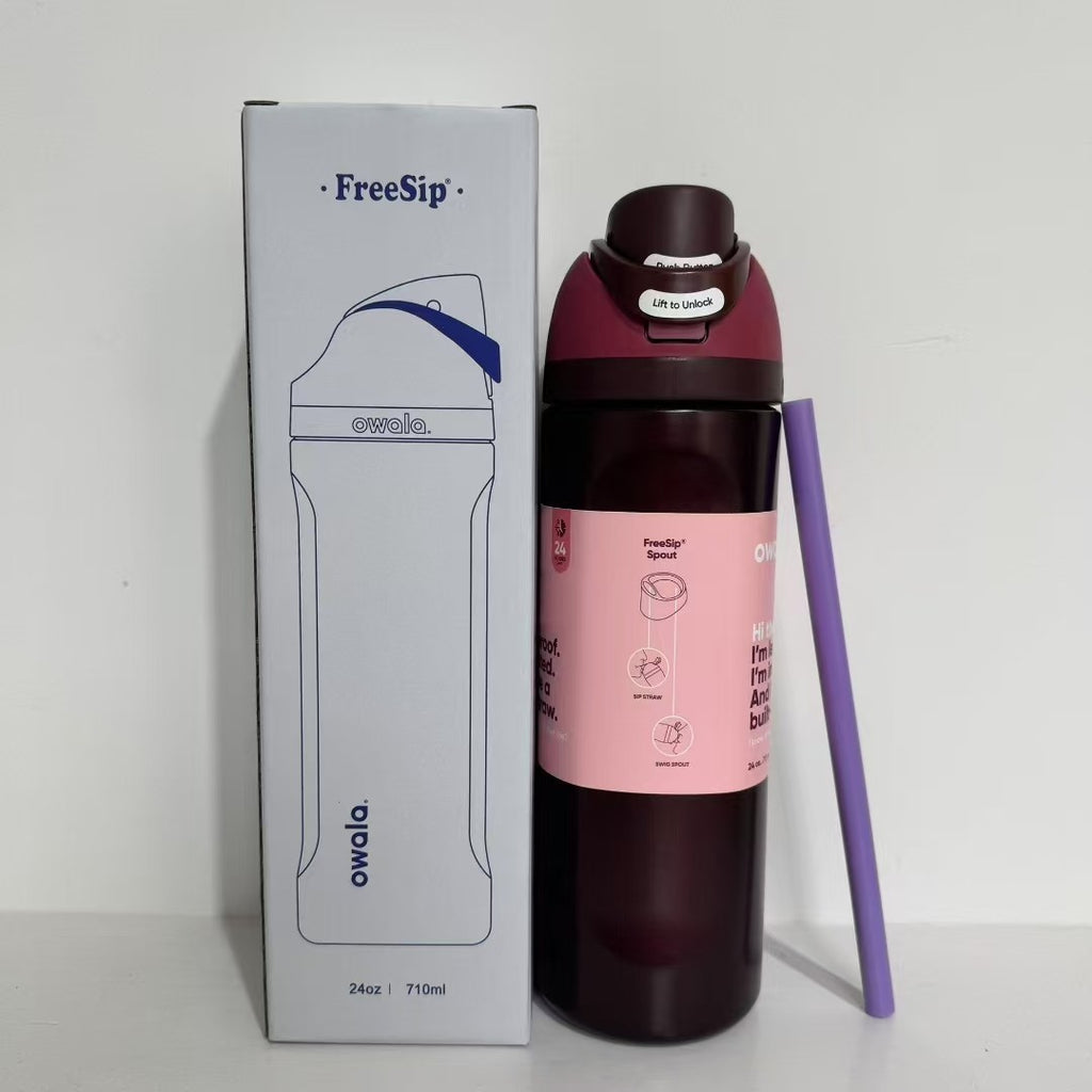 Owala Freesip Water Bottle Stainless Steel 24oz 32oz Multicolor Blue Bow Bottle