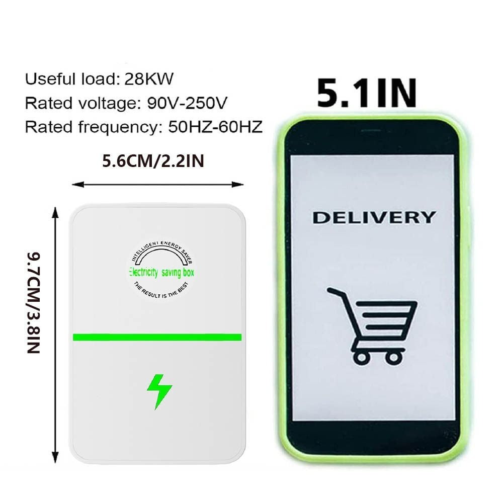 2x Electricity Saving Box UK Adapter Intelligent Power Factor Cost Saving Device