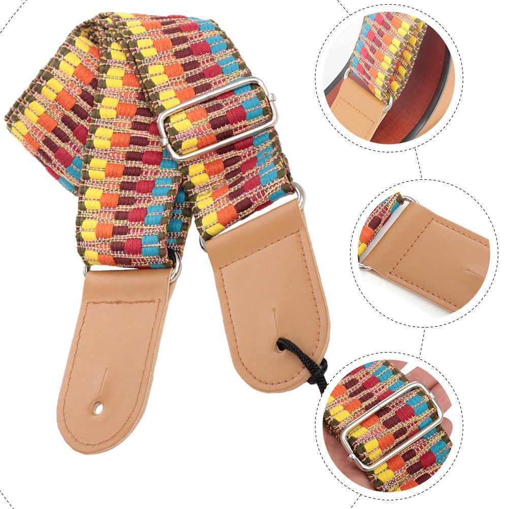 Wear-resistant Guitar Strap Adjustable Guitar Belt Bohemian Style Bass Guitar