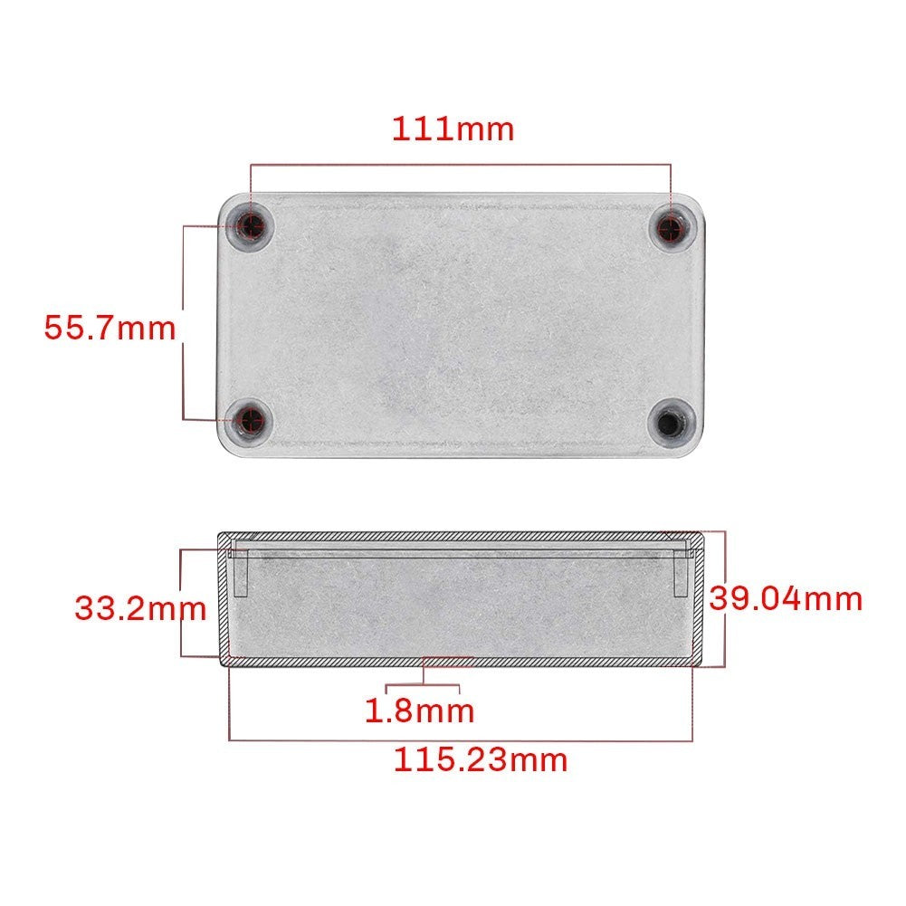 3PCS 125B Aluminum Guitar  Pedal Enclosure Metal Stomp Box Enclosure7732