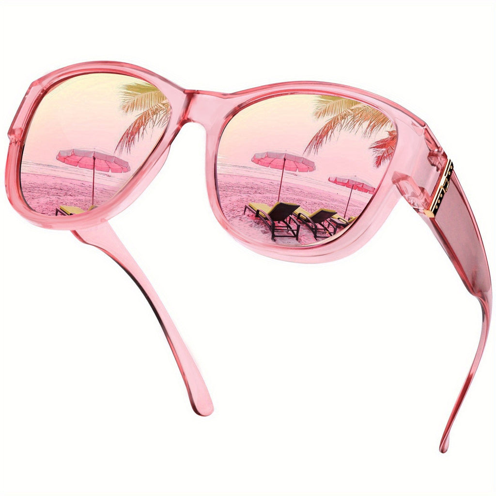 Polarized Large-frame Wraparound Sunglasses For Women