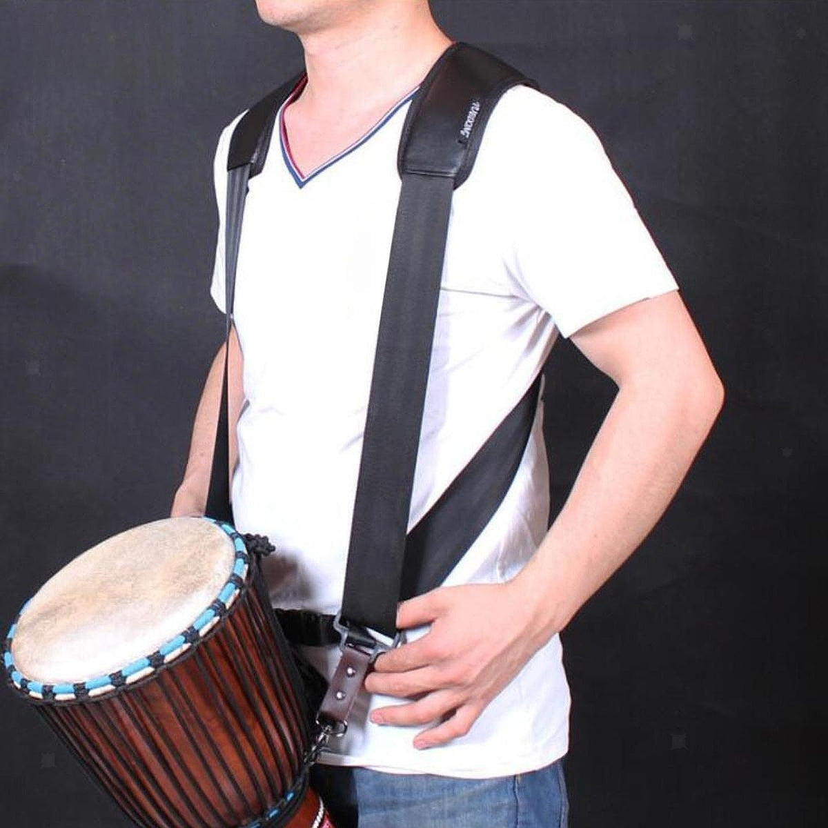 Padded Shoulder Strap Strap Hand Drum Belt Hand Drum Belt Black adults use