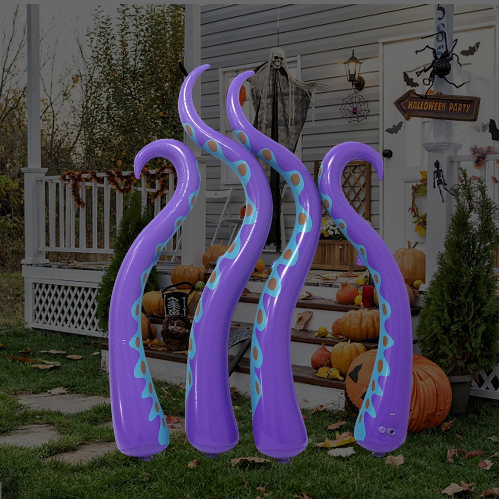 Set of 4 Inflatable Octopus Tentacles for Halloween Window Decoration