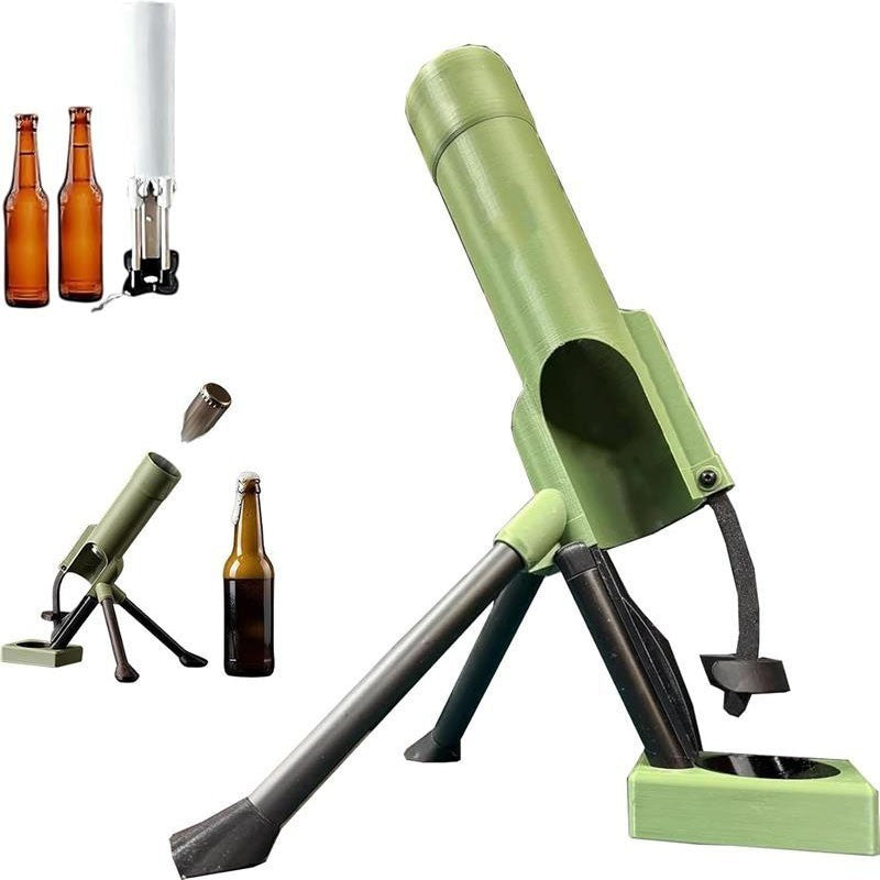 Beer Bottle Mortar Bottle Opener, Automatic Cap Launcher with Push-Down Action
