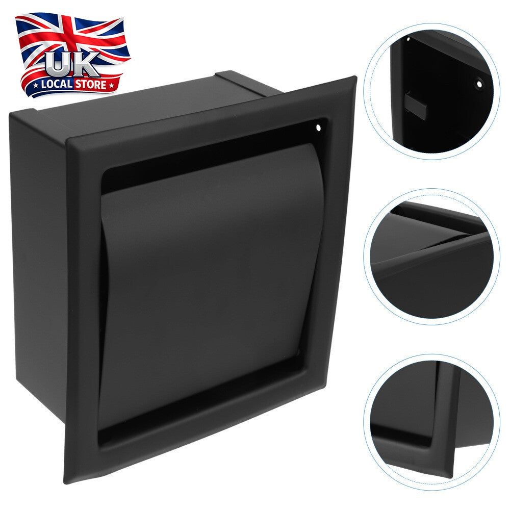 Stainless Steel Concealed Wall Mounted Toilet Roll Holder Black Tissue Paper Box