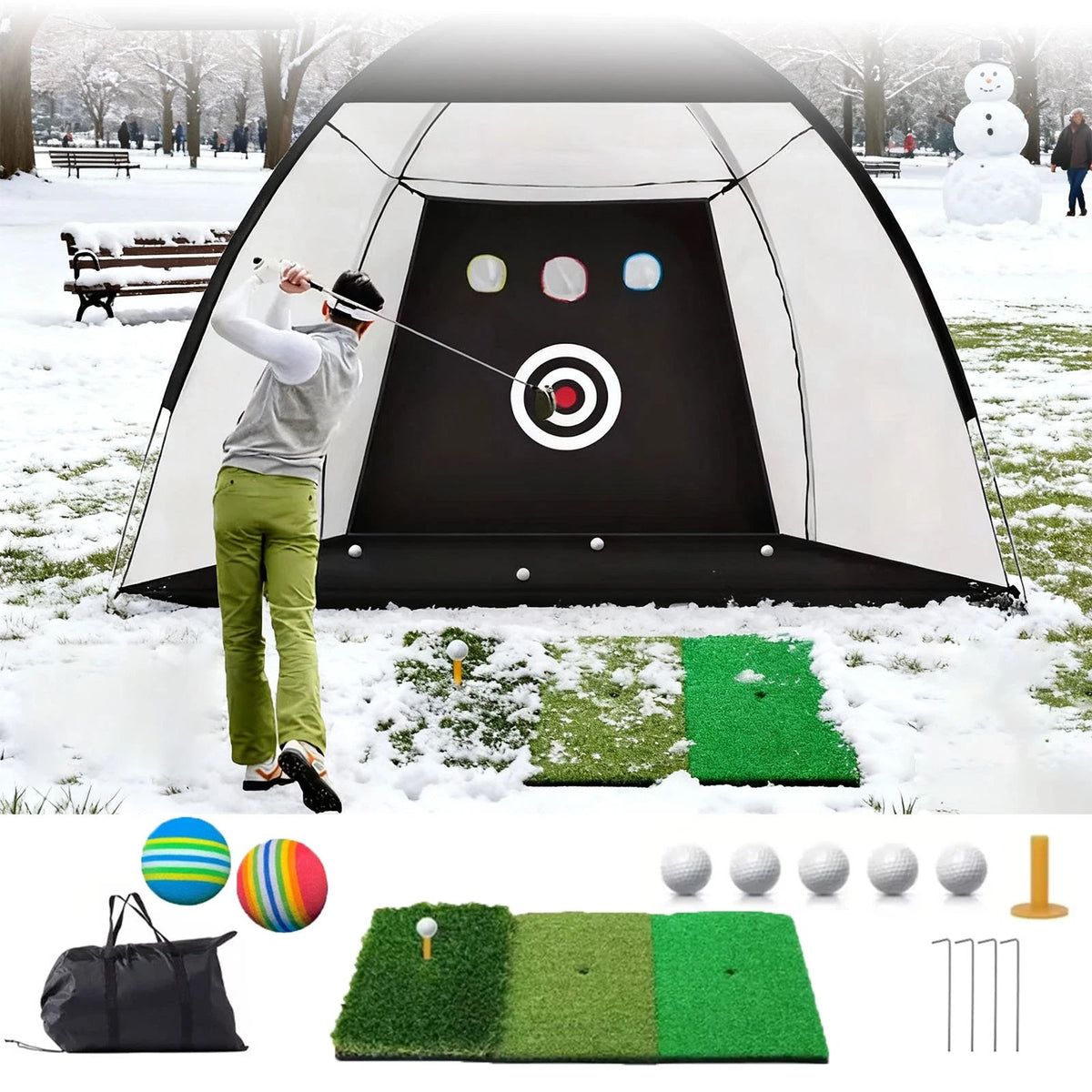 Golf Net 10x7ft Golf Practice Net Hitting Driving Chipping Swing Training Aid