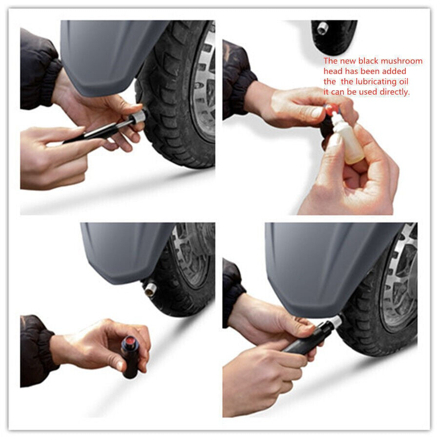 17* Outer Tire Puncture Repair Kit Mushroom Plug Tool Motorcycle Scooter Bike ☘