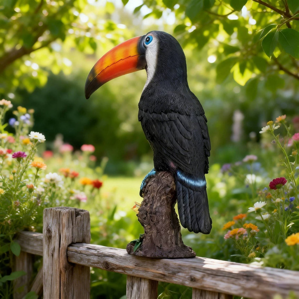 Toucan Figurine Garden Feel Toucan Statue Hand-Painted Look for Balcony