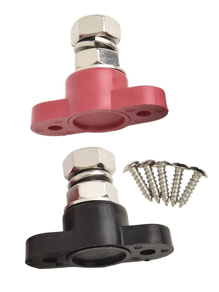 Insulated Battery Post Red & Black Single Stud Terminal for 12V Circuits