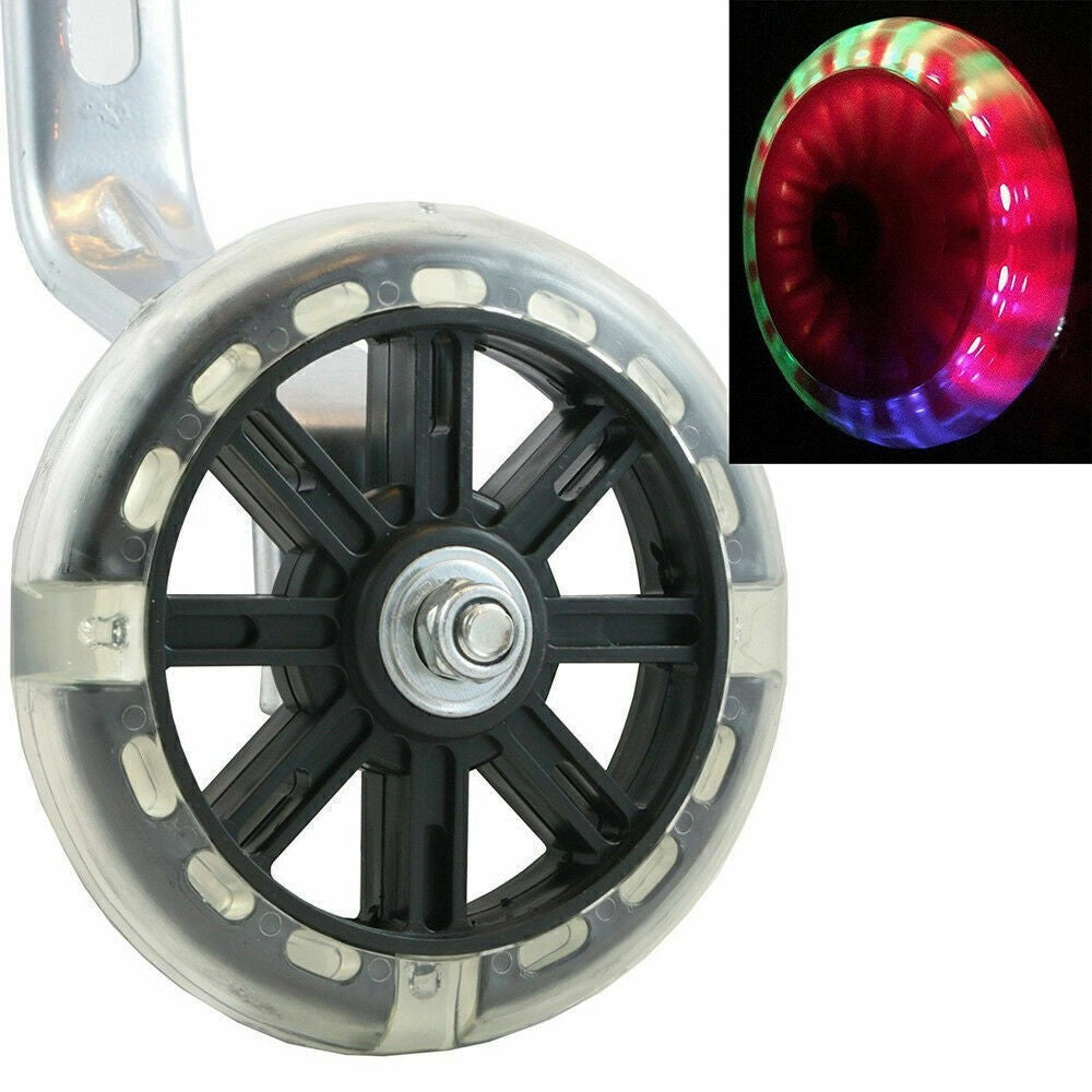 Universal Kids Bike Bicycle LED Training Wheels Stabilisers For 12-20 Inch Cycle