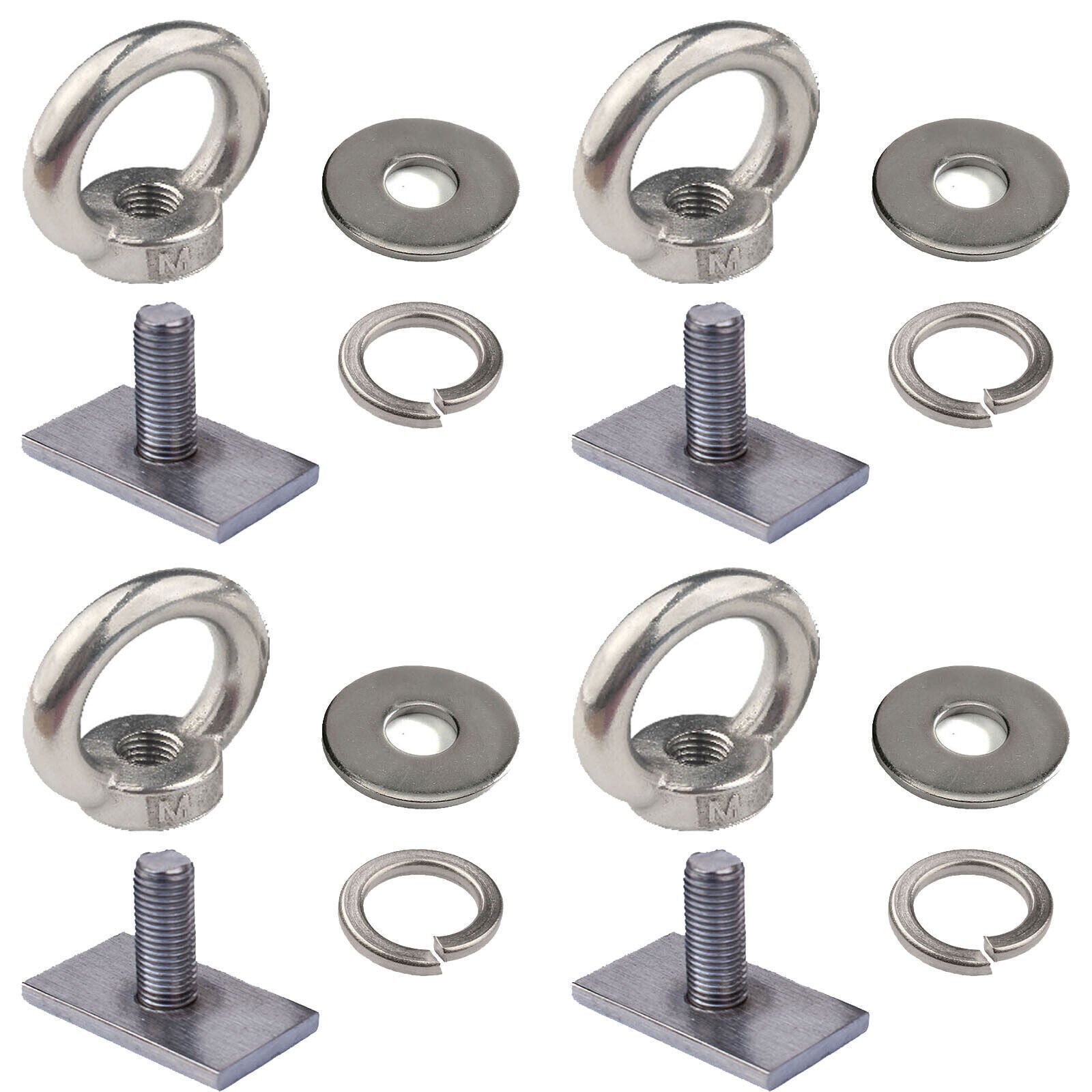 4x M8 T Bolt Eye Nut lashing set for Rhino Thule Yakima Pro Rola roof rack 16mm