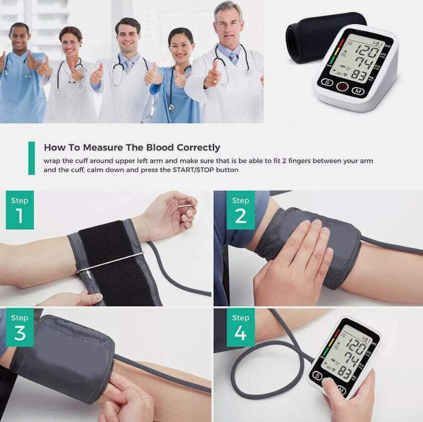 2026 UK Digital Automatic Blood Pressure Monitor Upper Arm BP Machine Heart Rate