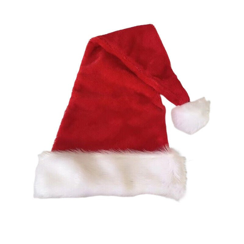 Plush Long Claus Cap New Christmas Hat Pompom Adult Long Santa Costume Xmas