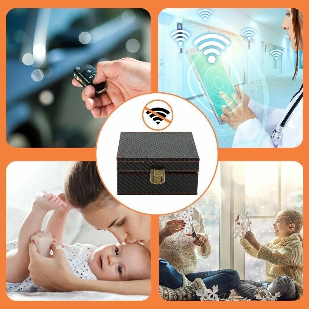 Faraday Box and 2 Large RFID Blocking Pouches Car Key Signal Blocker Anti Theft
