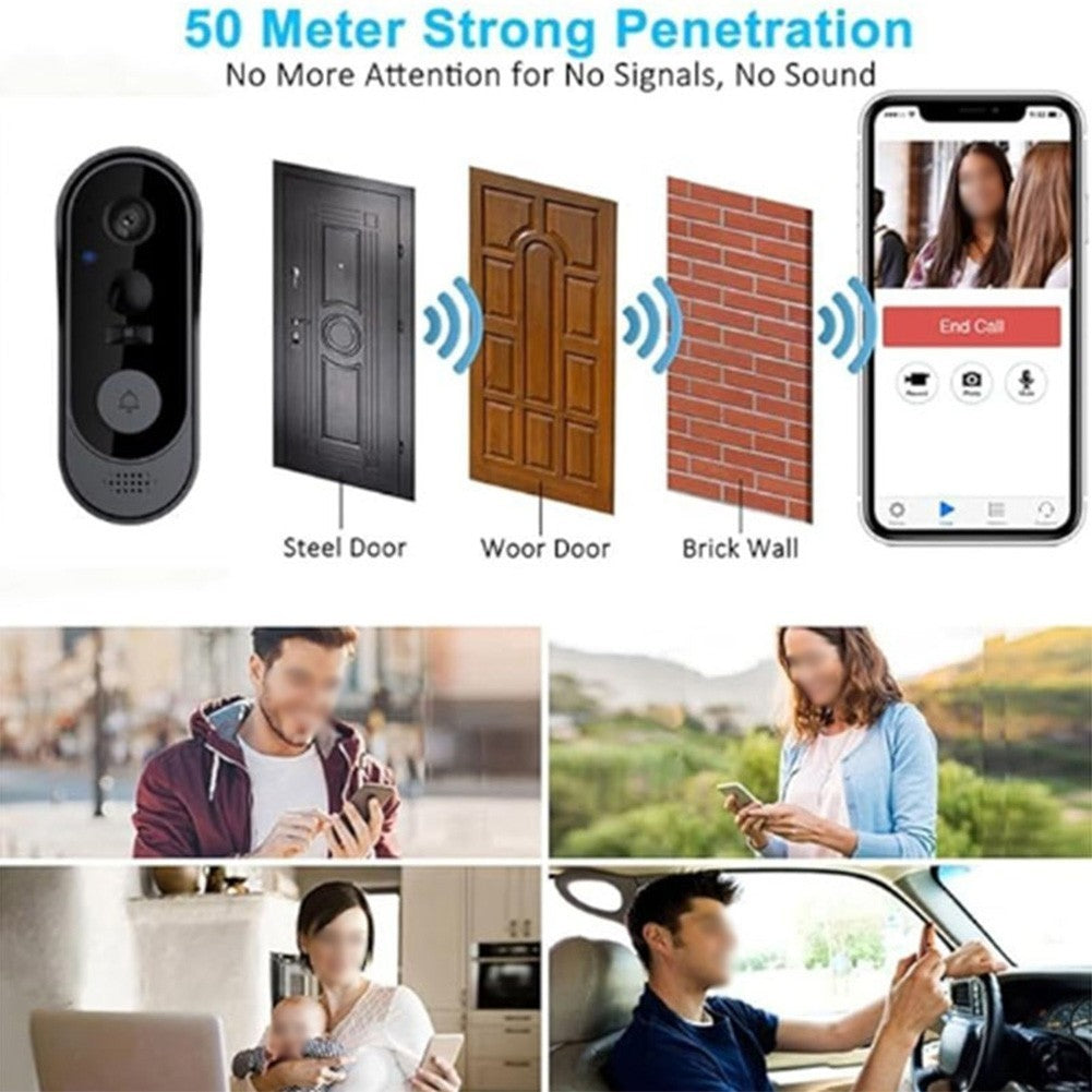 Wireless Smart Video Doorbell WiFi Security Camera Bell Phone Door Ring Intercom
