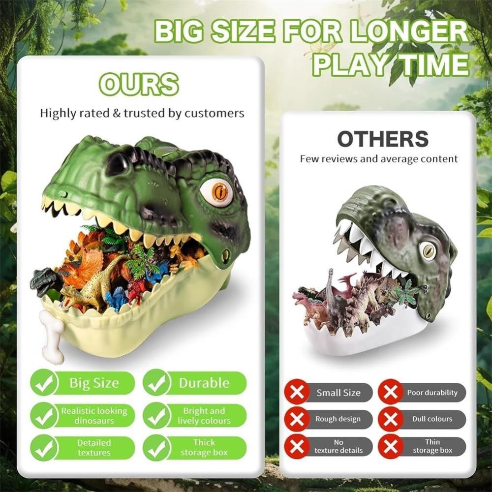 Dinosaur Toys for Kids 45PCS Realistic Dinosaurs Figures with Eggs&Trees&Fence