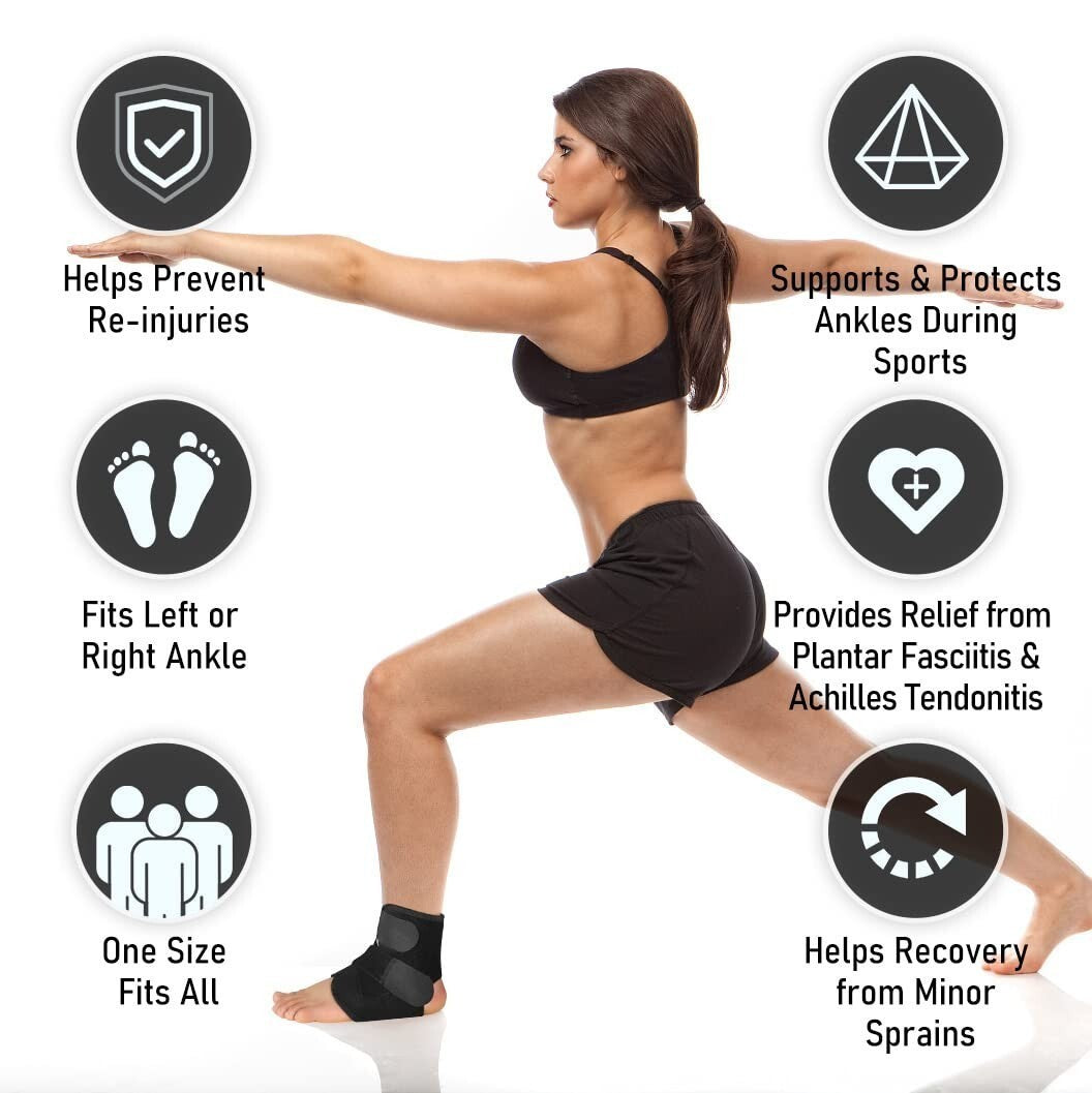 Ankle Support Strap Compression Wrap Bandage Brace Sprain foot Pain Relief UK