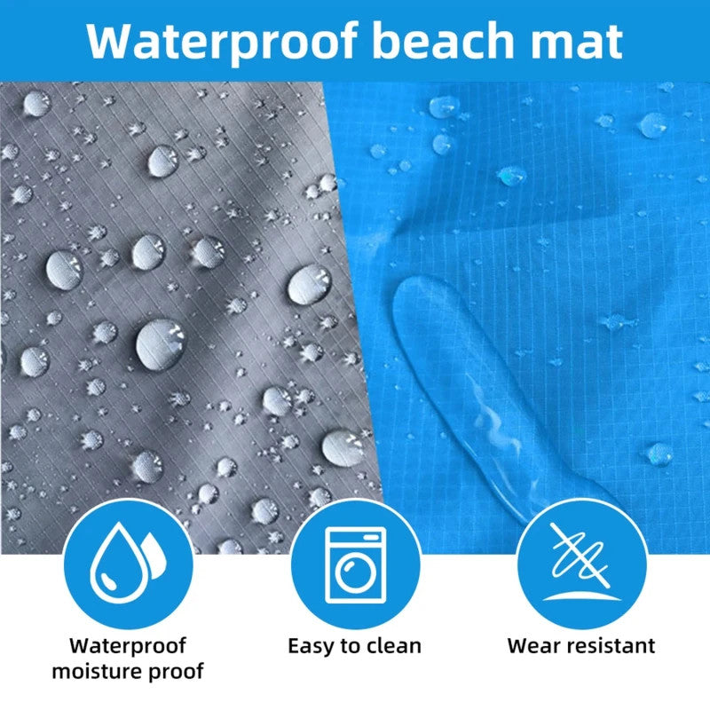 Sand Free Beach Mat Waterproof Extra Large Outdoor Camping Pocket Picnic Blanket
