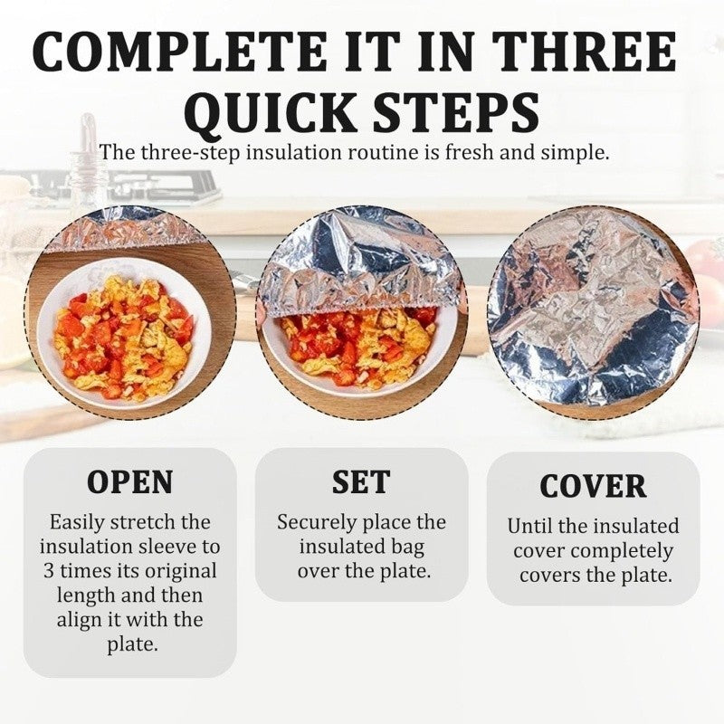 50 Pcs Reusable Aluminium Foil Food Covers,Stretch Fresh, Fresh Keep Insulation
