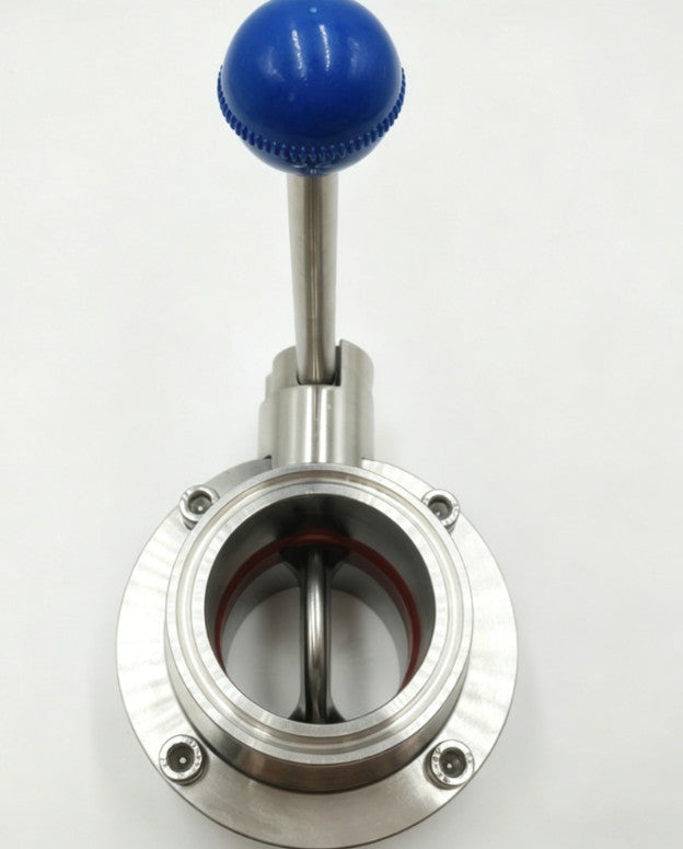 1" Stainless Steel 304 Sanitary Butterfly Valve Tri-Clamp Silicone Sealing
