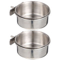 2 Sets Stainless Food Pet Bird Water Feeder Bird Bowl for Feeding Parrots