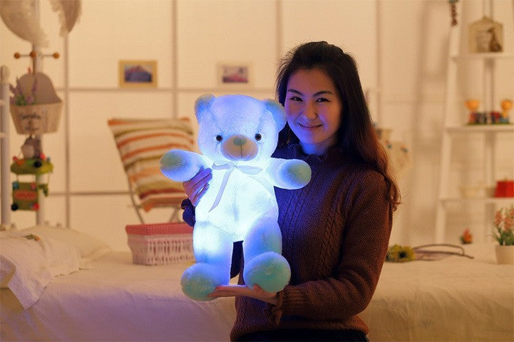 Creative Light Up LED Teddy Bear Stuffed Animals Plush Toy Colorful Glowing Chri