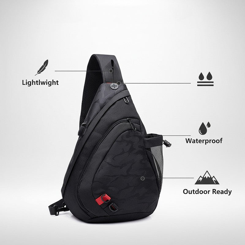 Men's Large Sling Bag Cross Body Water-resistant Gym Travel Chest Pack
