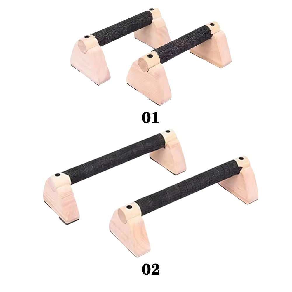 2x Push up Bars Stands Anti Slip Planks Handstand Training Wood Parallettes