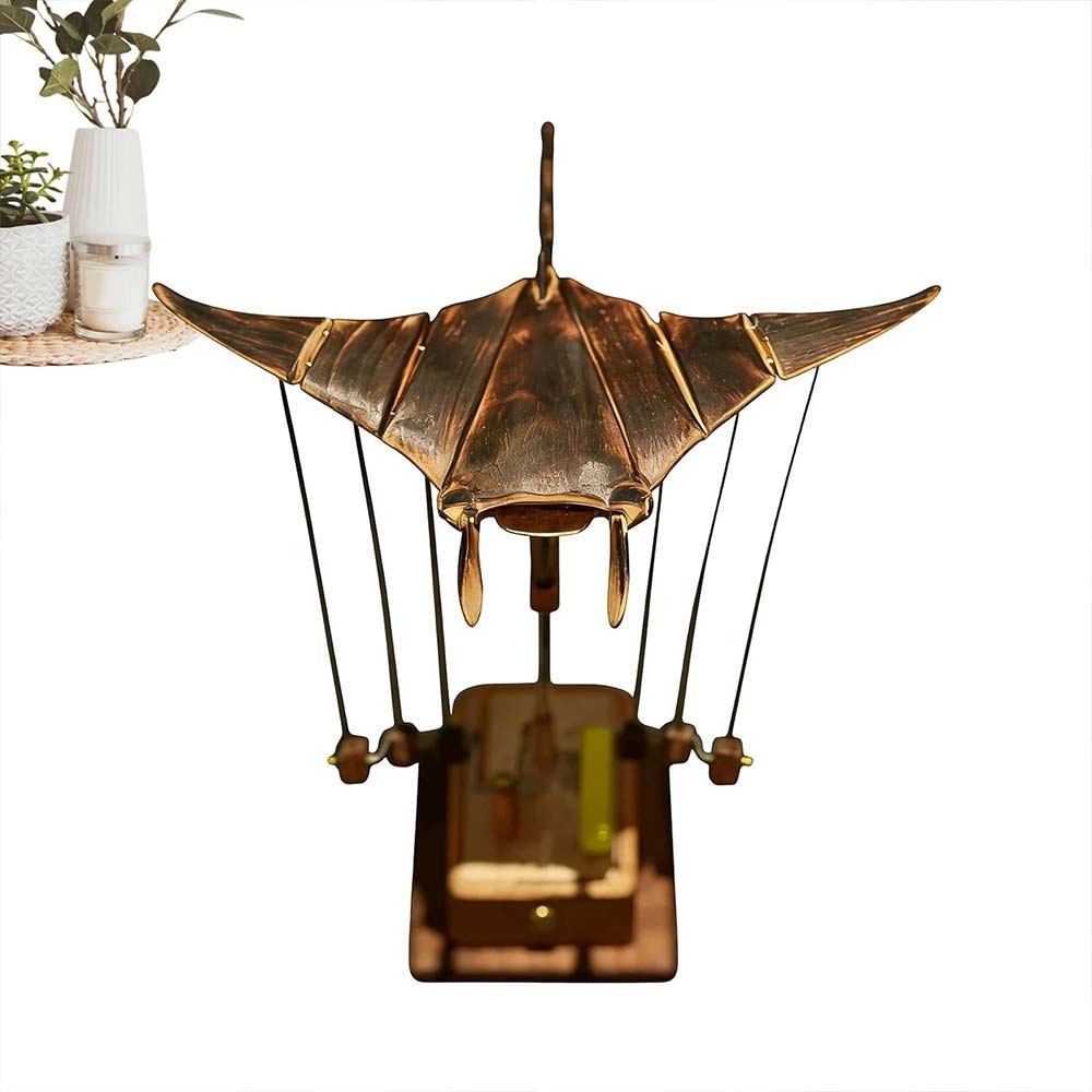 Handmade Wooden Mechanical Manta Ray Model Art Display Dynamic Swimming