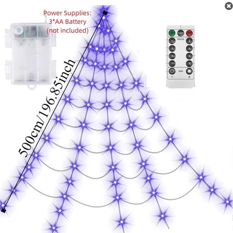 Halloween Luminous Spider Web LED Lights Garden Hanging Waterproof Decor