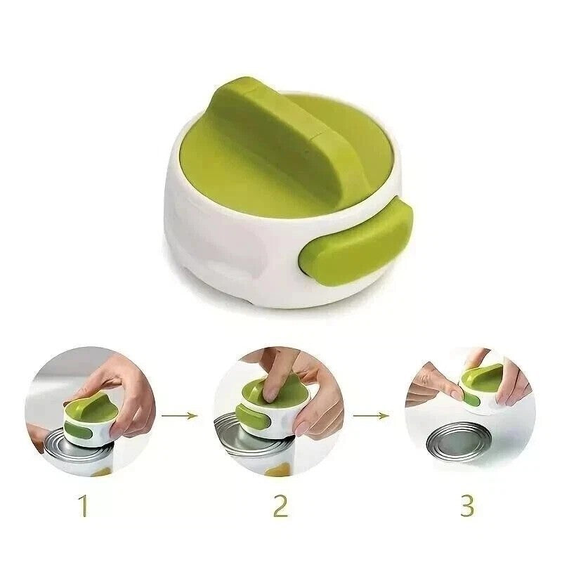 Compact Manual Can Opener Easy Twist Jar Bottle Lid Remover Tool Easy To Use