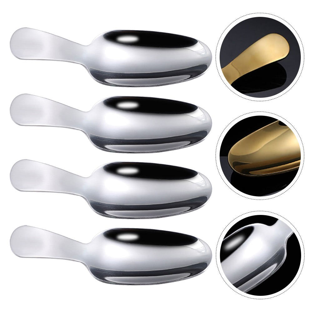 4 Pcs304 Small Scoop Household Ice Cream Short Handle Spoons Kitchen Scoops