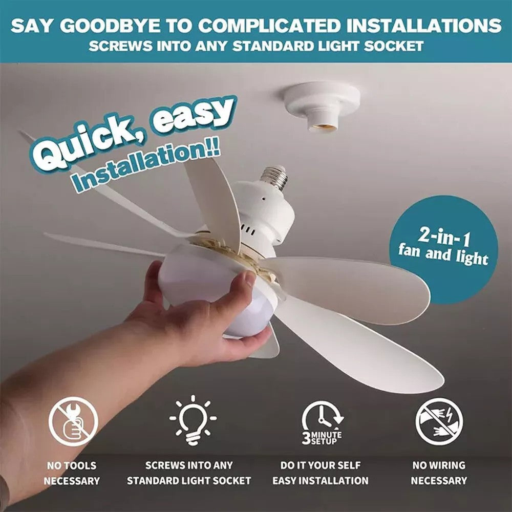 Modern Led Ceiling Fan with Light Dimmable E27 Bedroom Living Room Fan Lamp
