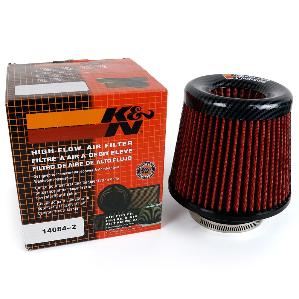 RED K&N 3inch 76mm Super Power Air Filter High Flow Performance Intake Cleaner