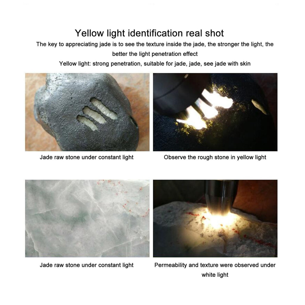365nm Gemstone Identification Light UV White Yellow Light 3 In 1 LED Flashlig UK
