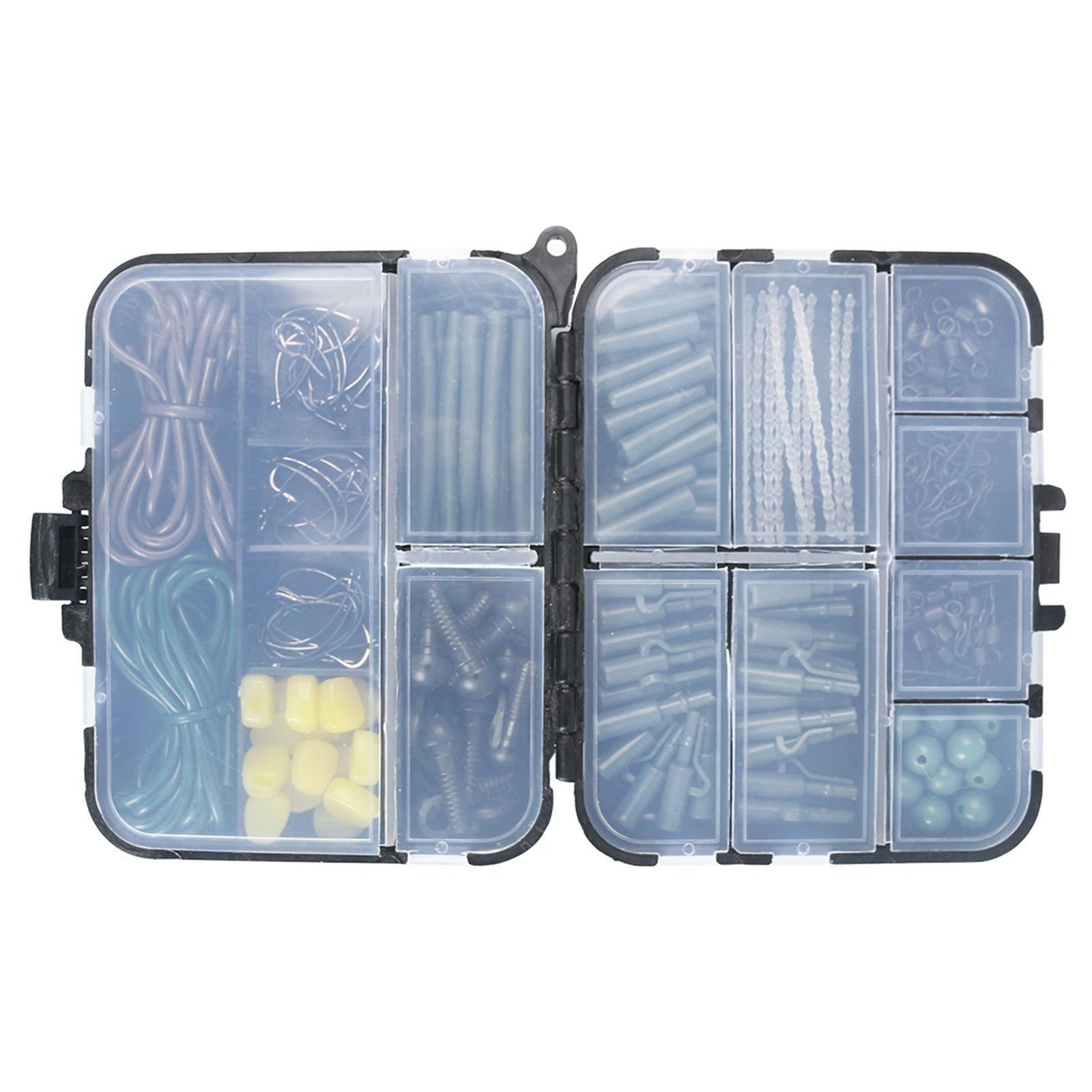 307X Carp Fishing Accessories Kit Tackle Box Set Jig-Hooks Swivels Lead Clips UK